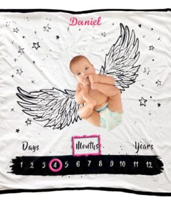 Personalised milestone blanket- Wings