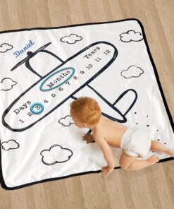 Personalized milestone blanket- Airplane