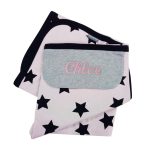 Black stars personalized blanket