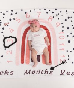 Pink Rainbow Milestone Blanket (Personalised)
